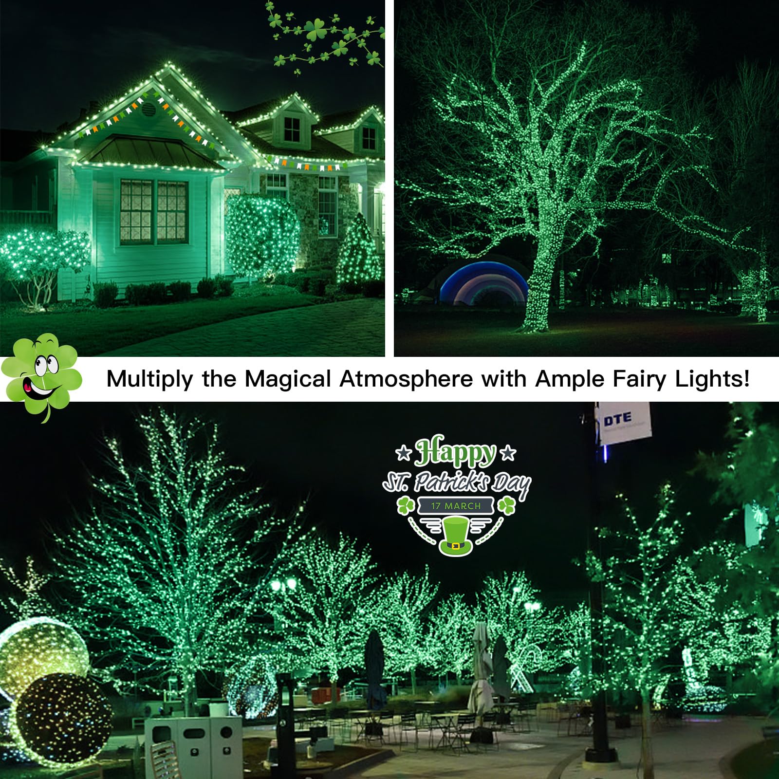 Suddus 33ft 100 LED Green Christmas String Lights with Remote - Battery Operated Fairy Lights for Holiday Decor, St. Patrick's Day, Bedroom, Wreath, Patio, Backyard, Garden & Party - Perfect for Indoor/Outdoor Christmas Tree Decorations, Wedding Centerpieces and Cozy Ambiance Lighting