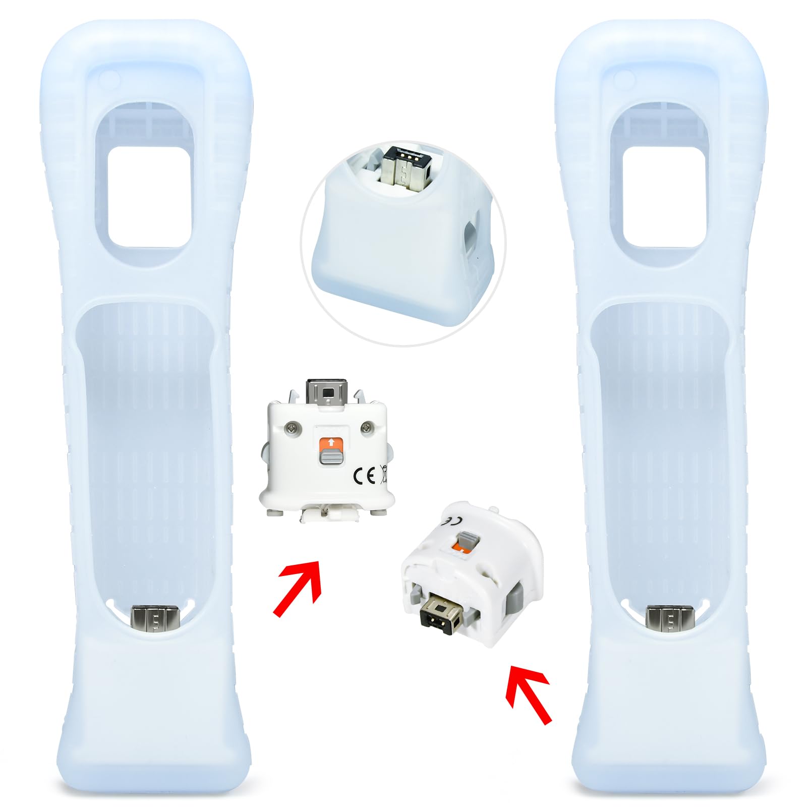 TechKen 2-Pack Wii Motion Plus Adapter for Nintendo Wii Remote Controller - Enhanced Motion Control Accessory for Wii Games - Perfect for Sports, Racing & Action Gaming
