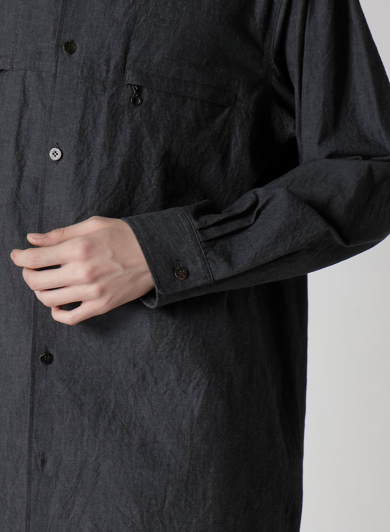 Men's Cotton Denim Dungaree Shirt with Double Zip Pockets - Casual Workwear & Outdoor Adventure Shirt