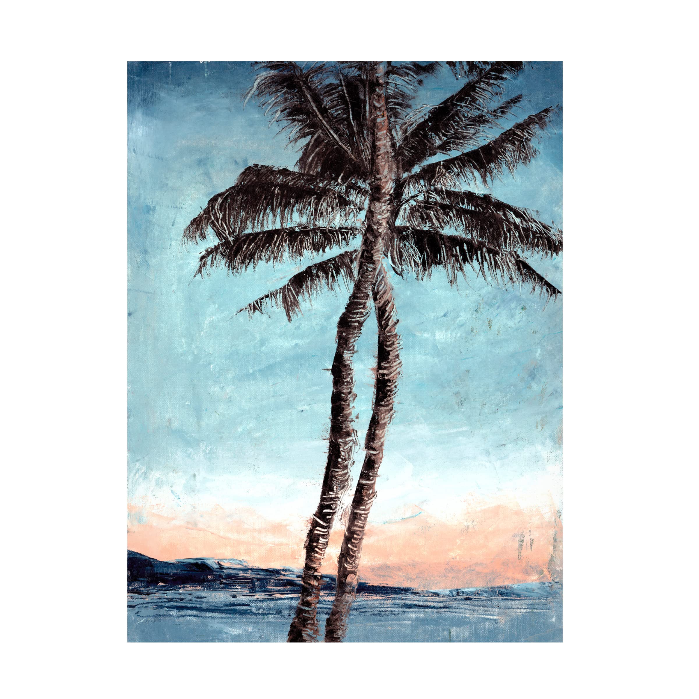 Trademark Fine Art 'Sunset Palms' Canvas Wall Art by Tiffany Blaise - Tropical Beach Decor for Living Room, Bedroom & Office