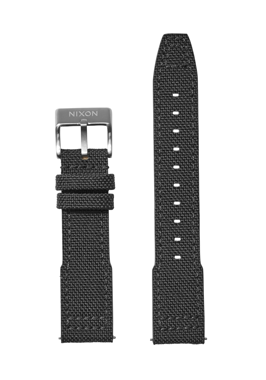 20mm Heavy Duty Cordura Canvas Watch Band - Dark Gray - Durable Nylon Strap for Outdoor, Hiking & Military Watches