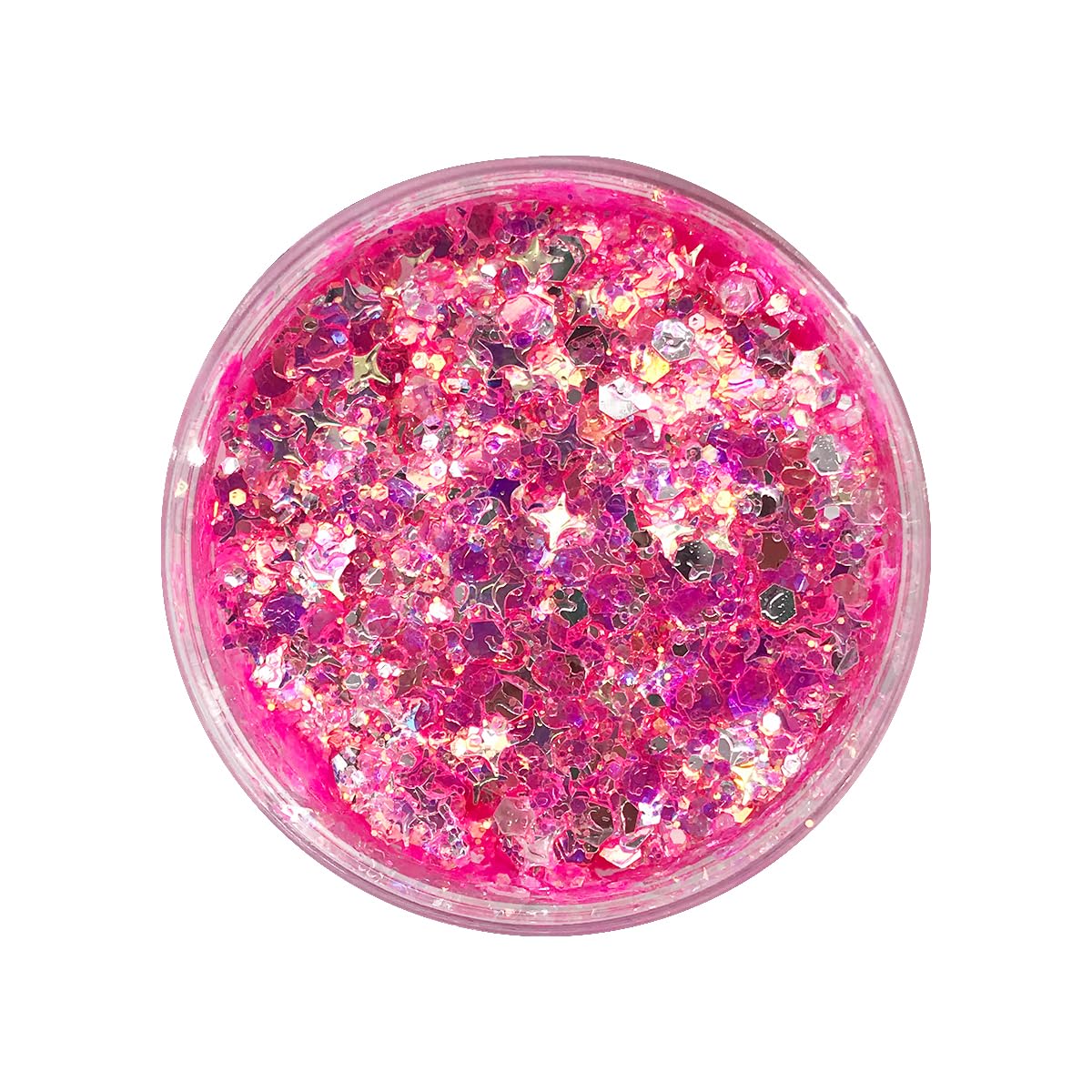 Electric Bliss Beauty Neon Pink Holographic Body Glitter Gel - Vegan, Cruelty-Free Makeup for Face, Body & Hair - Perfect for Festivals, Raves & Cosplay