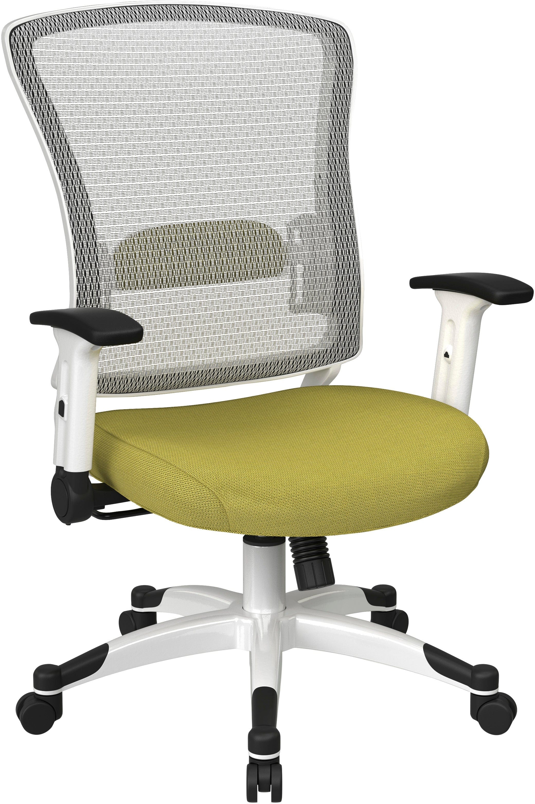 Office Star White Frame Managers Chair - Ergonomic Mesh Back, Adjustable Height, Fun Colors (317W W1C1F2W) - Perfect for Home Office, Conference Rooms & Executive Workspaces