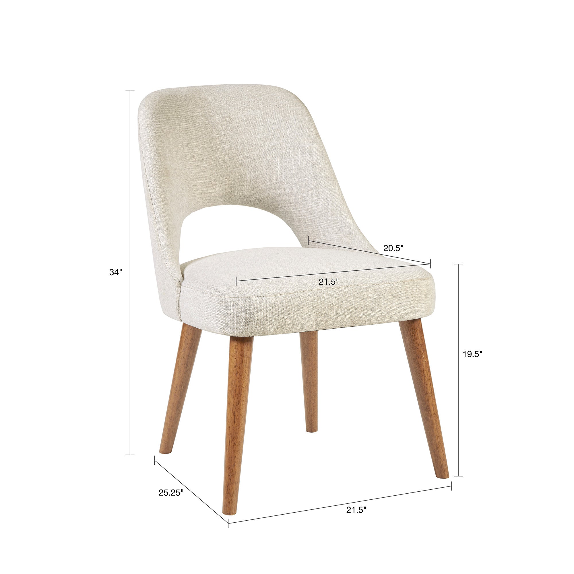 Modern Dining Chairs Set of 2 - Sturdy Wooden Side Chairs with Padded Seat - Perfect for Kitchen, Dining Room, Breakfast Nook & Small Spaces