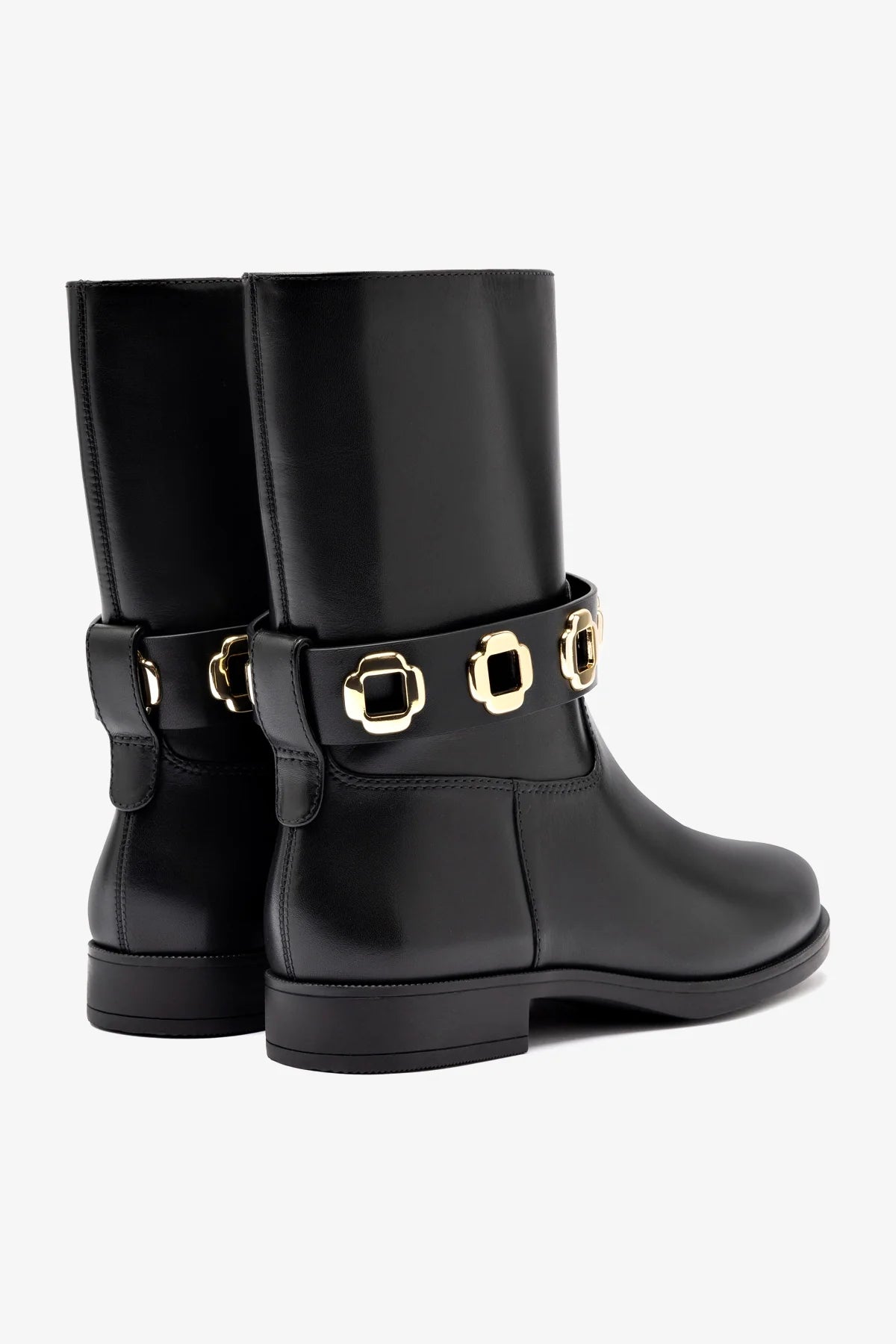 Waterproof Black Leather Milan Flat Bootie - Comfortable & Stylish Women's Ankle Boots for Casual Wear, Work & Outdoor Activities