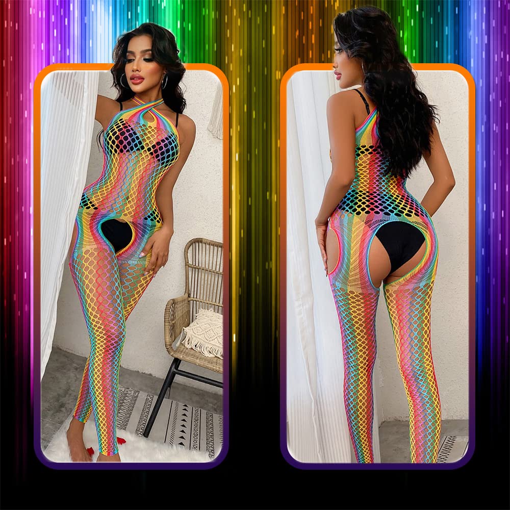 Sexy Fishnet Bodystocking & Stockings for Women - Lingerie Bodysuit with Mesh Design - Perfect for Valentine's Day, Boudoir Photography, and Romantic Nights