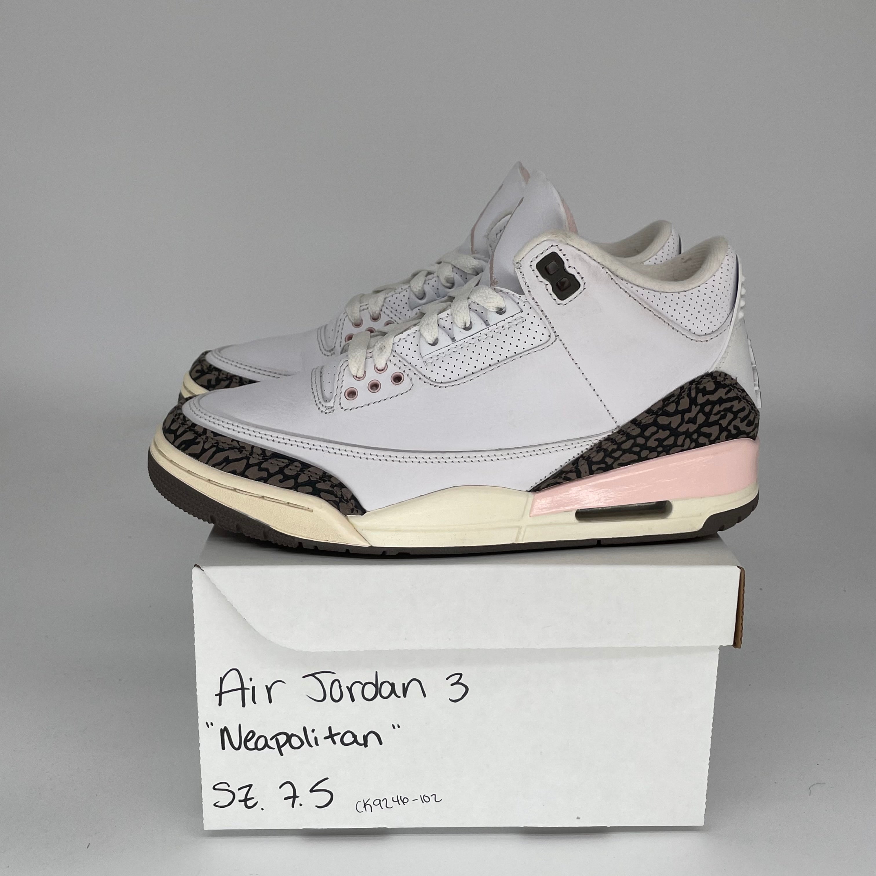 AIR JORDAN 3 NEAPOLITAN Womens Sneakers - Size 7.5/9W (CK9246-102) - Retro Basketball Shoes for Women, Streetwear Fashion & Casual Wear