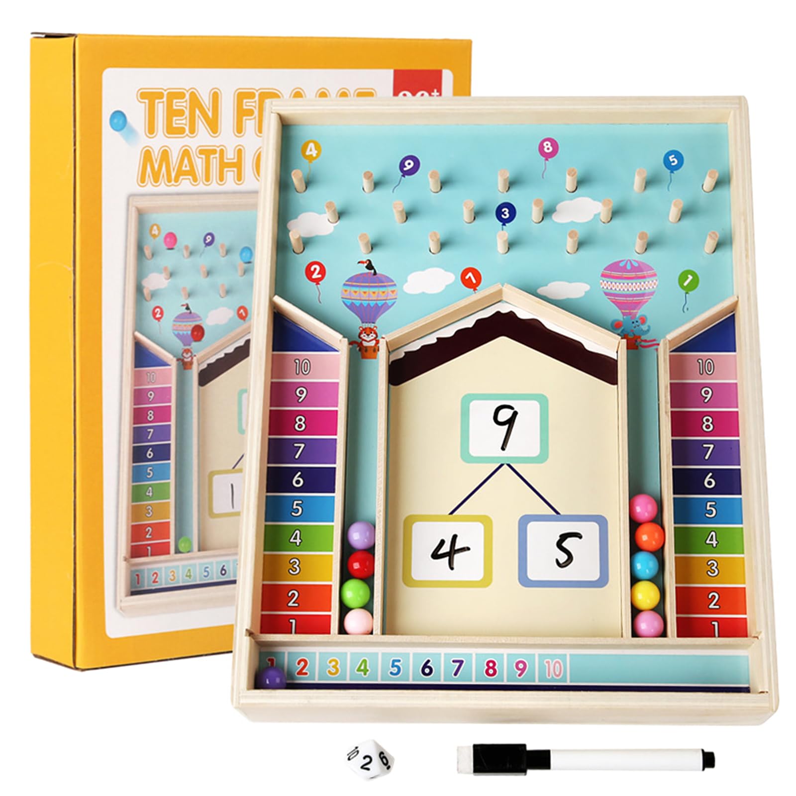 Montessori Math Toys for Kids - Addition Within 10 Counting & Decomposition Learning Games - Educational Manipulatives for Preschool, Kindergarten & 1st Grade (Ages 1-3) - Perfect for Classroom, Homeschool & Birthday Gifts