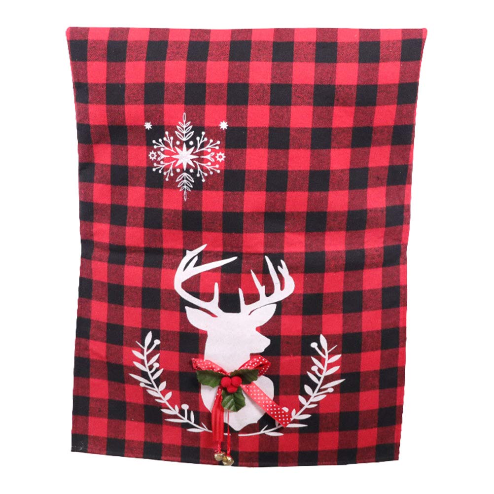 Festive Elk Pattern Christmas Chair Covers - Elastic Holiday Banquet Seat Protectors for Xmas Party Decorations & Home Dining Room Decor