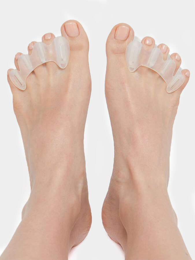 Correct Toes Alignment Toe Spacers - Natural Foot Pain Relief & Bunion Corrector for Barefoot Shoes, Yoga & Running - Improve Posture & Comfort