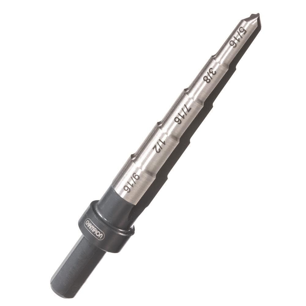 Champion Heavy Duty 3-Piece Step Drill Bit Set - High Speed Steel Step Reamers for Metal, Wood & Plastic - Perfect for DIY, HVAC, Electrical & Plumbing Projects
