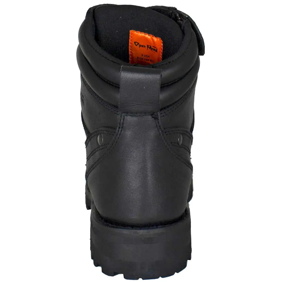 Open Road Men's 7 Lace Up Motorcycle Boots - Durable Leather Biker Boots for Riding & Outdoor Adventures - Perfect for Motorcycle Enthusiasts & Casual Wear