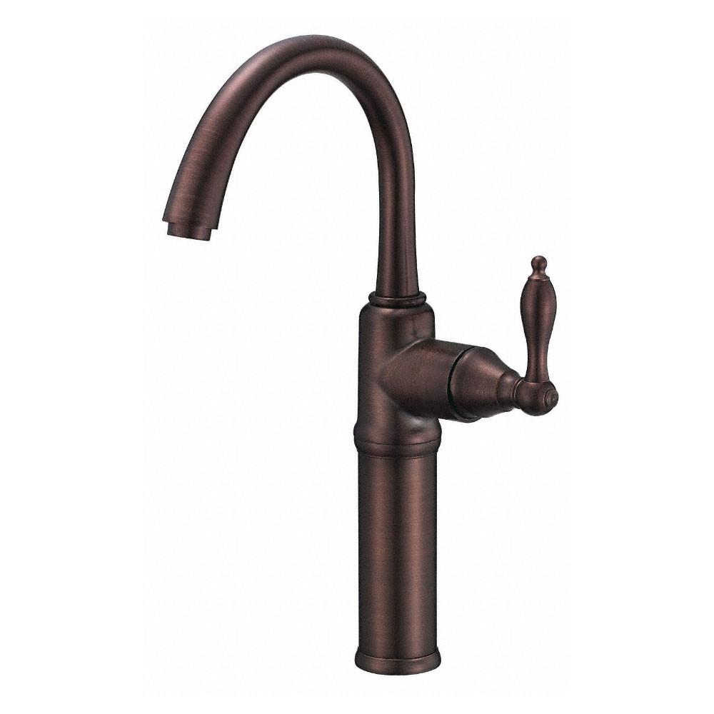 Danze Fairmont Oil Rubbed Bronze Single Handle Vessel Sink Faucet with Grid Drain - Modern Bathroom Vanity Sink Faucet for Bathroom & Powder Room Remodel