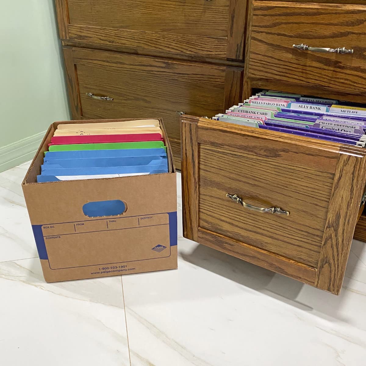 6 Pack Office Moving & Storage Boxes - Heavy Duty File Moving Boxes for Office Relocation, Home Storage & Organization