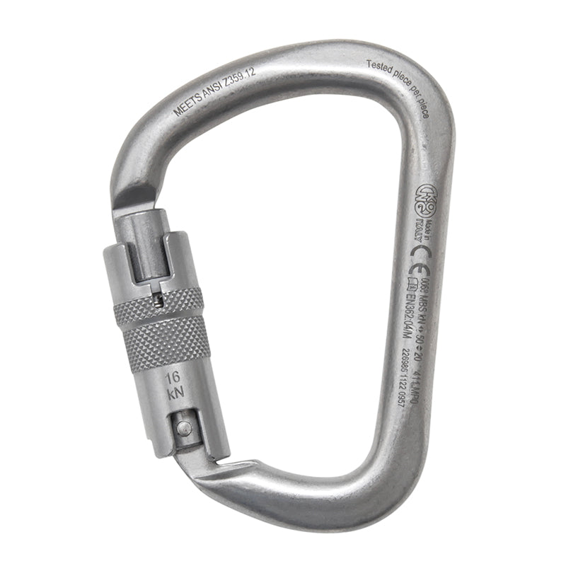 Kong XL ANSI/NFPA Certified Carbon Steel 3-Stage Autoblock Carabiner - 50kN Strength for Rock Climbing, Rescue Operations & Industrial Safety