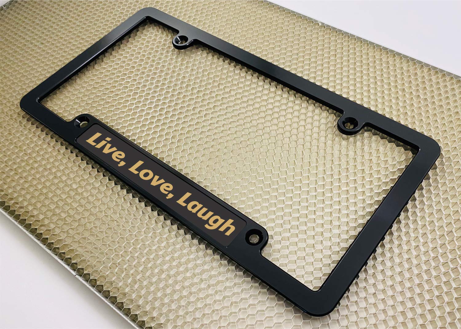 Custom CNC Machined Billet Aluminum Black & Gold 1960 Legacy Car License Plate Frame - Personalized Vintage Style for Classic & Modern Vehicles - Perfect for Car Shows, Gifts & Custom Builds