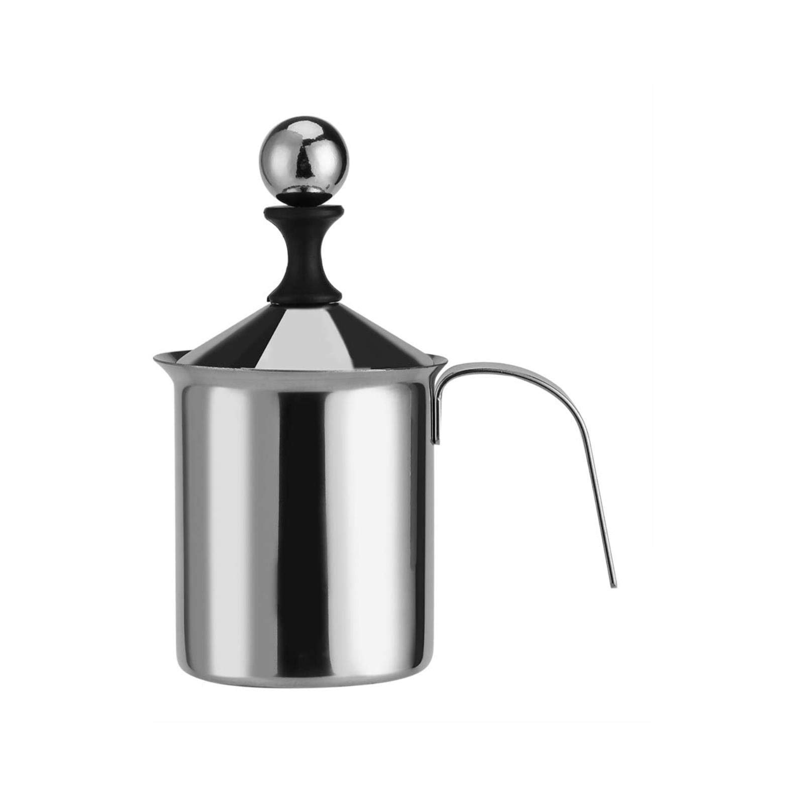 Stainless Steel Manual Milk Frother 400ML/800ML - Double Mesh Coffee Foamer for Cappuccino, Latte & Hot Chocolate - Perfect for Home Baristas & Coffee Lovers