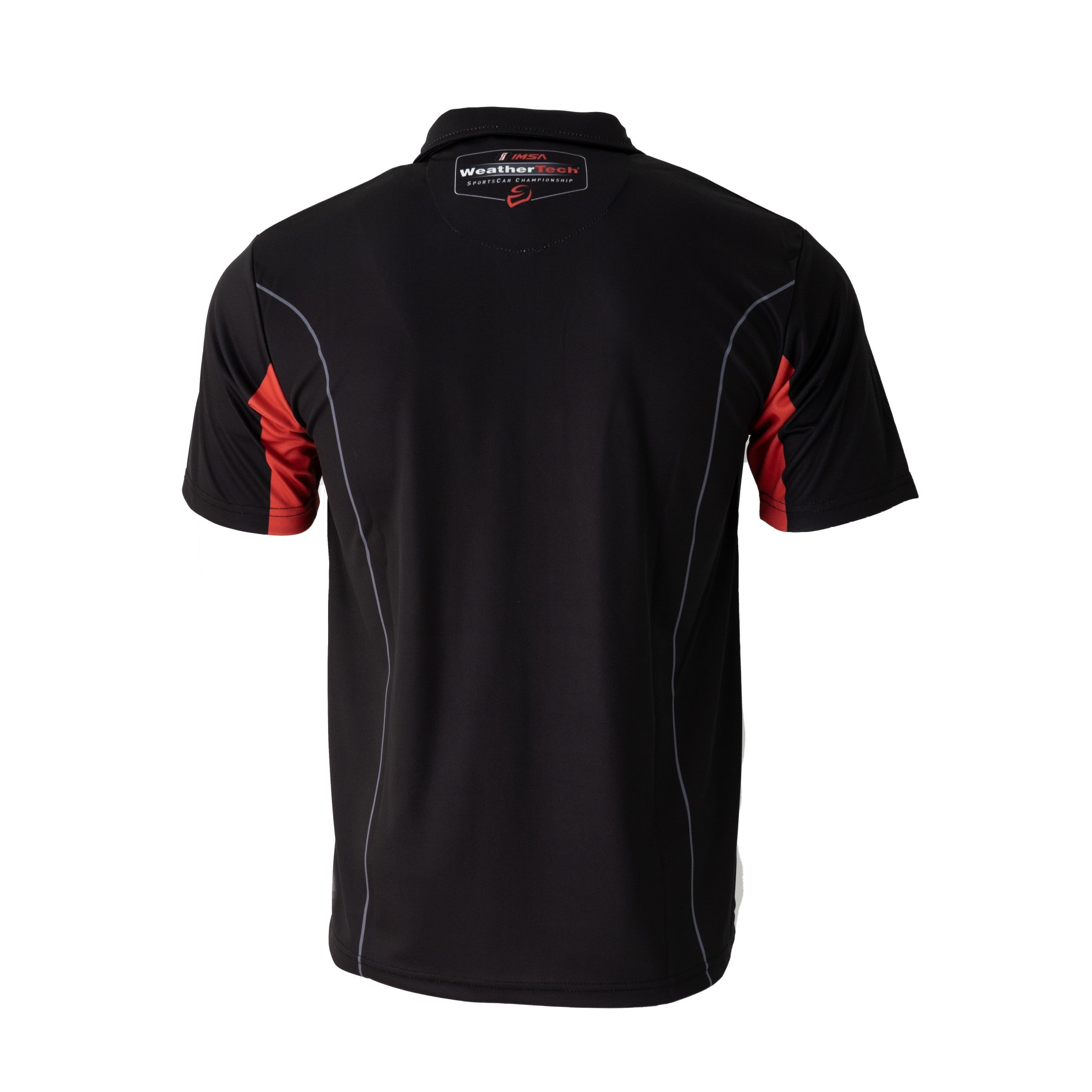 IMSA Trackside Collection Performance Polo Shirt - Black & Red - Men's Racing-Inspired Casual Wear for Motorsport Enthusiasts