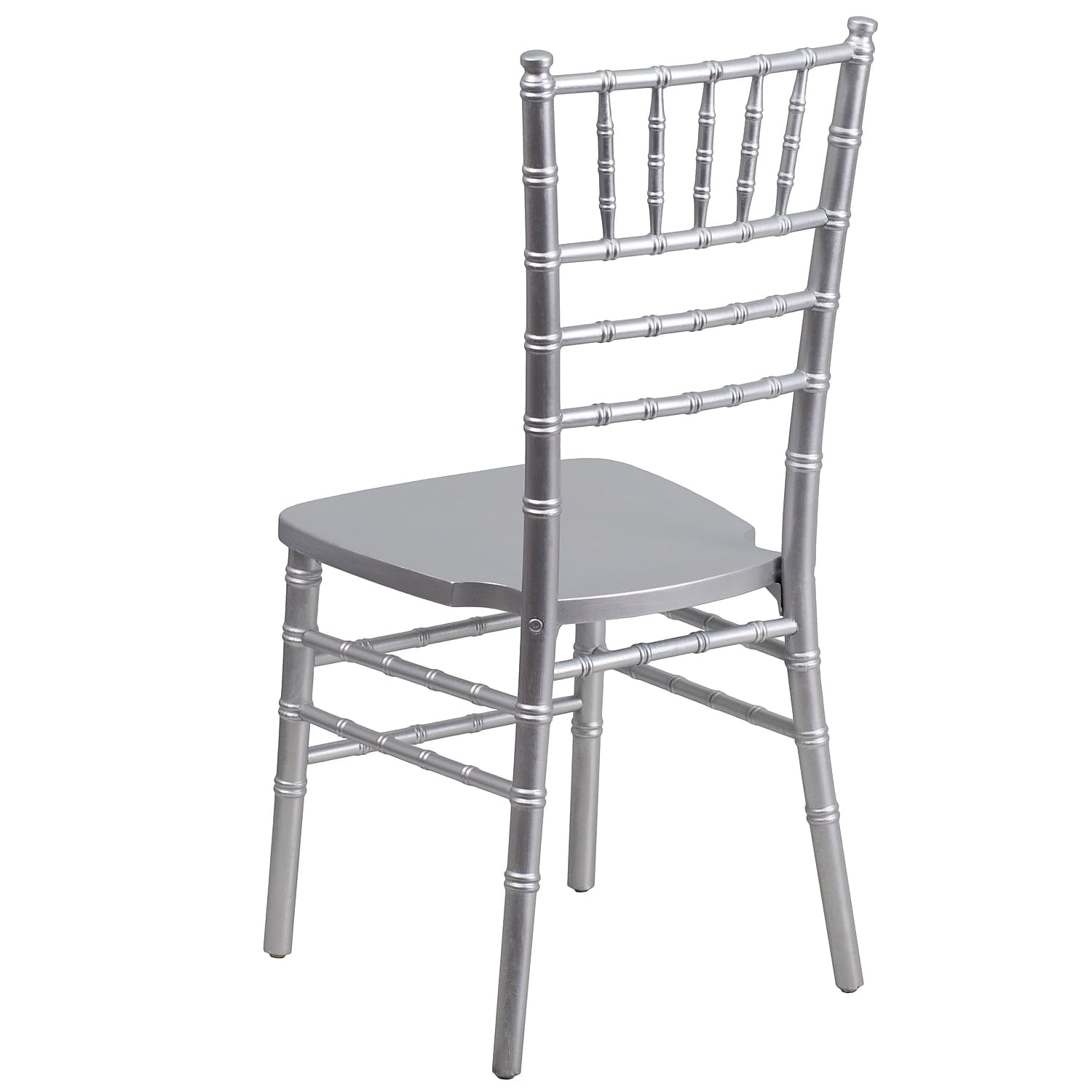 Flash Furniture 2-Pack HERCULES Series Silver Wood Chiavari Chairs - Elegant Event & Wedding Seating for Banquets, Parties & Home Decor