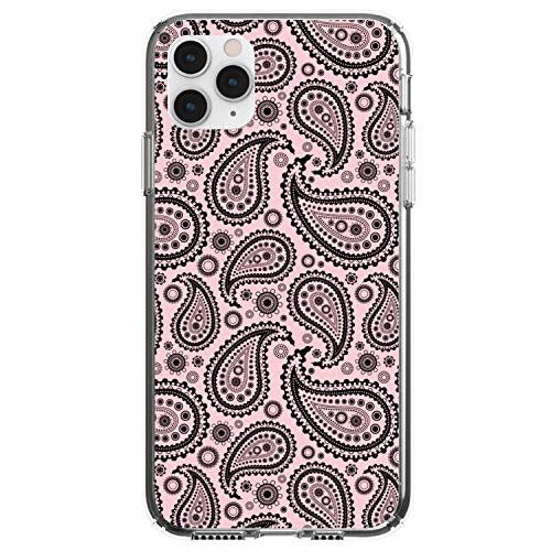 Black & Pink Paisley On Clear Case