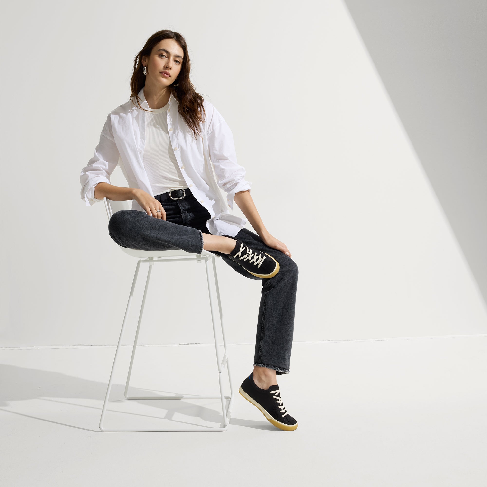 Black Lace Up Sneakers for Women - Stylish & Comfortable Walking Shoes for Running, Gym, Workout & Casual Wear