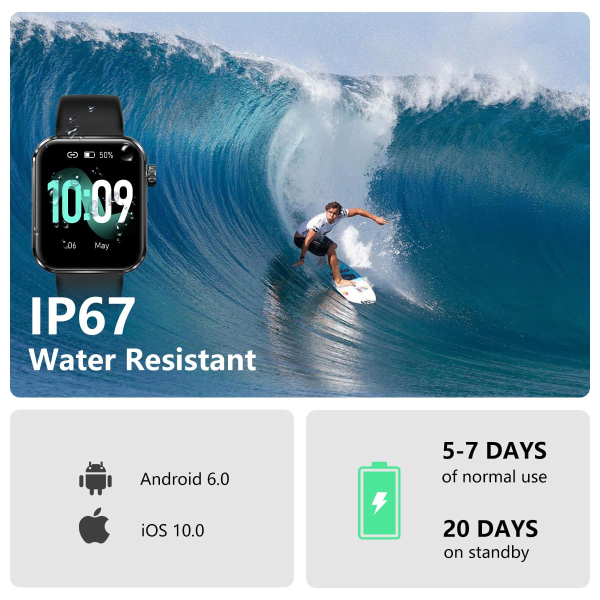 MorePro Smart Watch with Call Function, 1.83