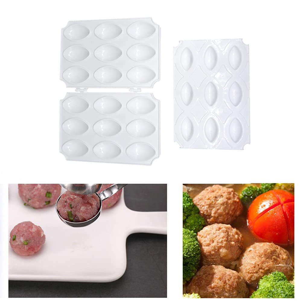 9 Holes Meatball Mold - Manual Kibbeh & Meatloaf Press Tool for Perfect Homemade Meatballs - Ideal for Cooking, Baking, and Dessert Decorating