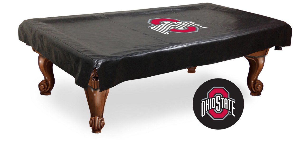 NCAA Ohio State Buckeyes Pool Table Cover - Waterproof & Durable Billiard Table Protector for Game Room, Bar, or Home Use