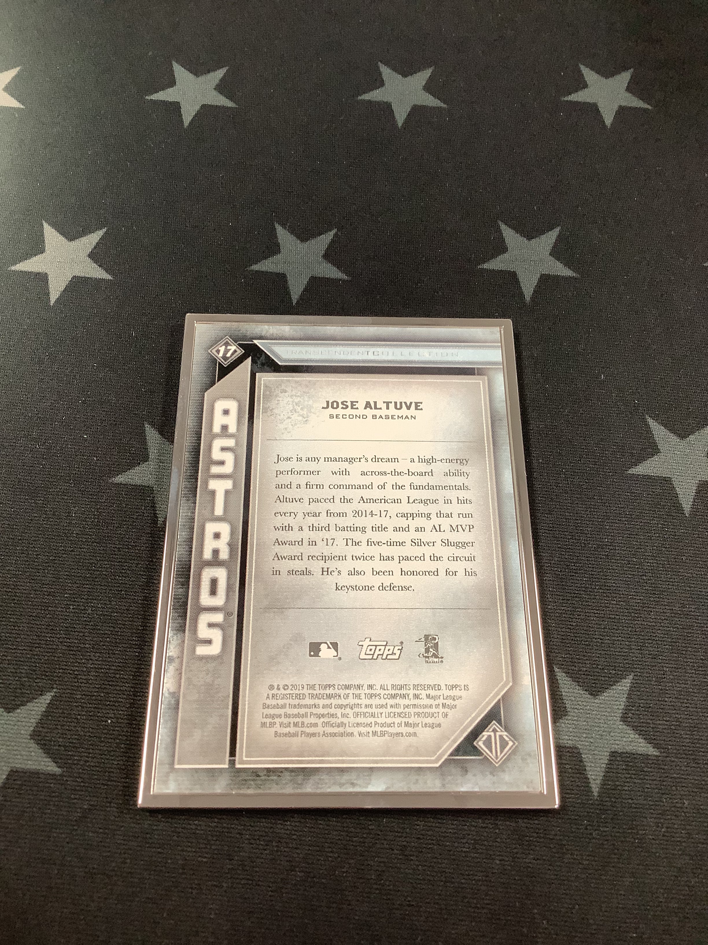 2019 Jose Altuve Transcendent Collection Baseball Card #17/100 - Limited Edition MLB Memorabilia for Collectors & Fans
