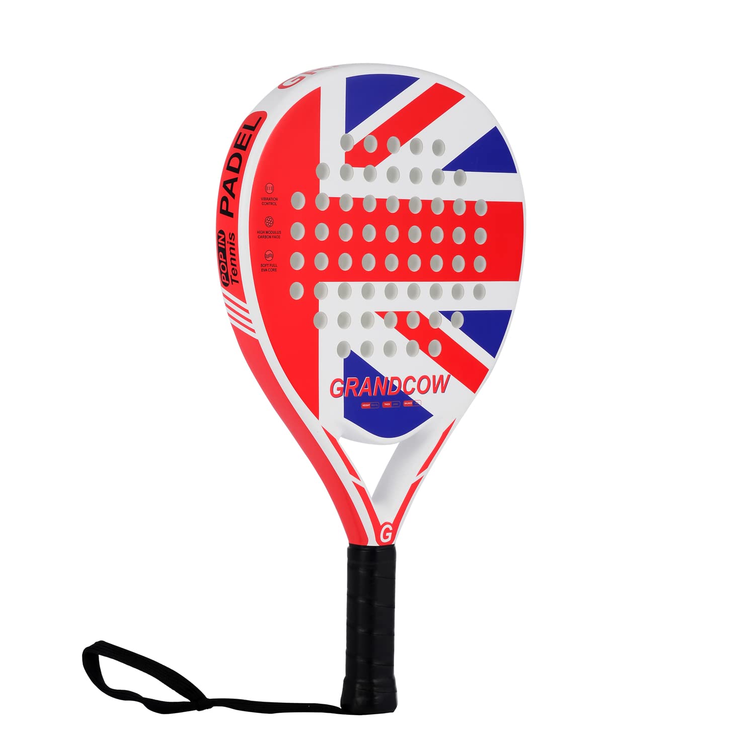Premium Carbon Fiber Padel Racket - Lightweight Power Tennis Paddle for Paddleball | Perfect for Outdoor & Indoor Court Sports, Training & Competitive Play