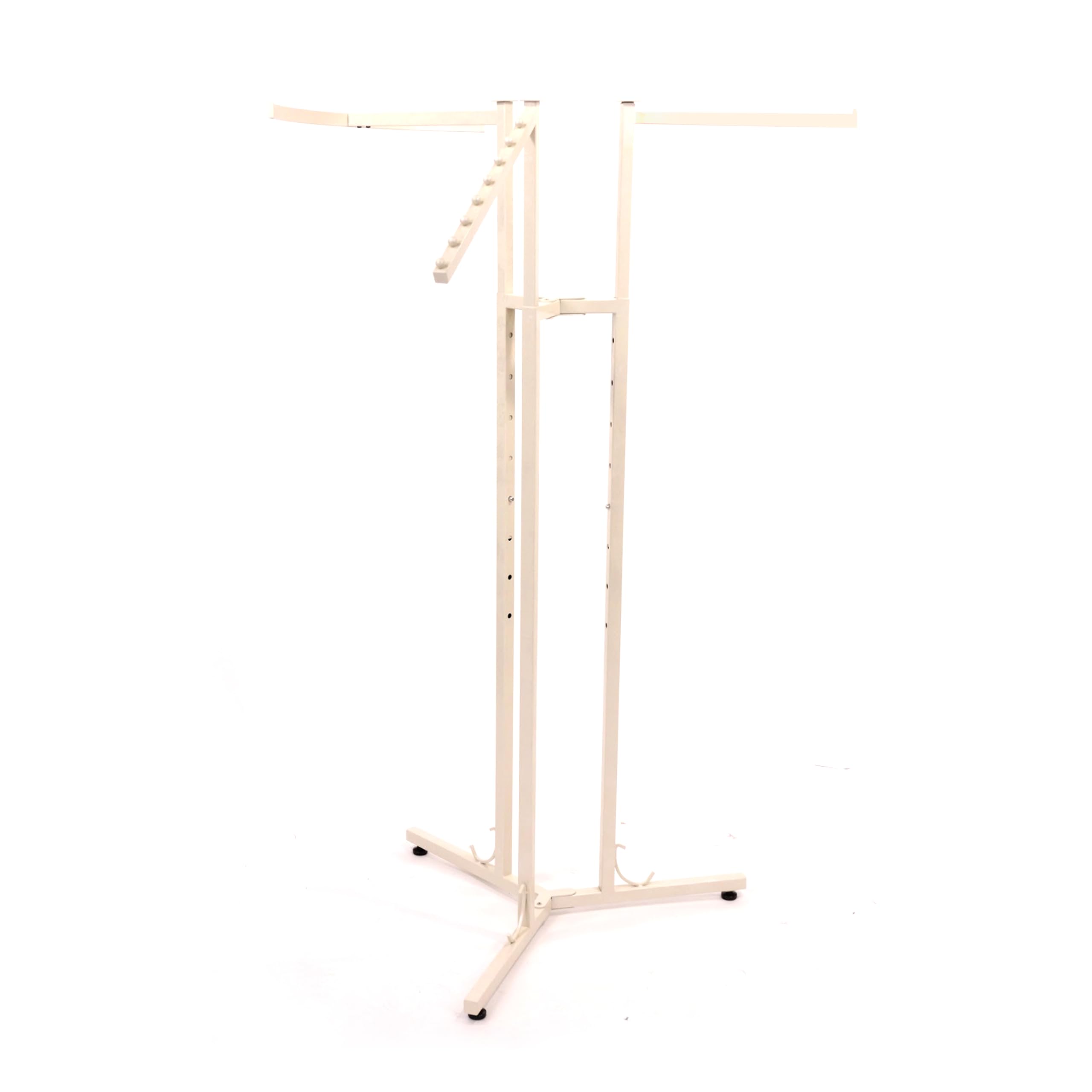 Premium Adjustable 3-Way Clothing Display Rack - Sturdy Ivory Garment Stand for Boutiques & Retail Stores - Elegant Fashion Rack for Dresses, Jackets & Accessories - Perfect for Store Displays, Home Organization & Thrift Shop Merchandising
