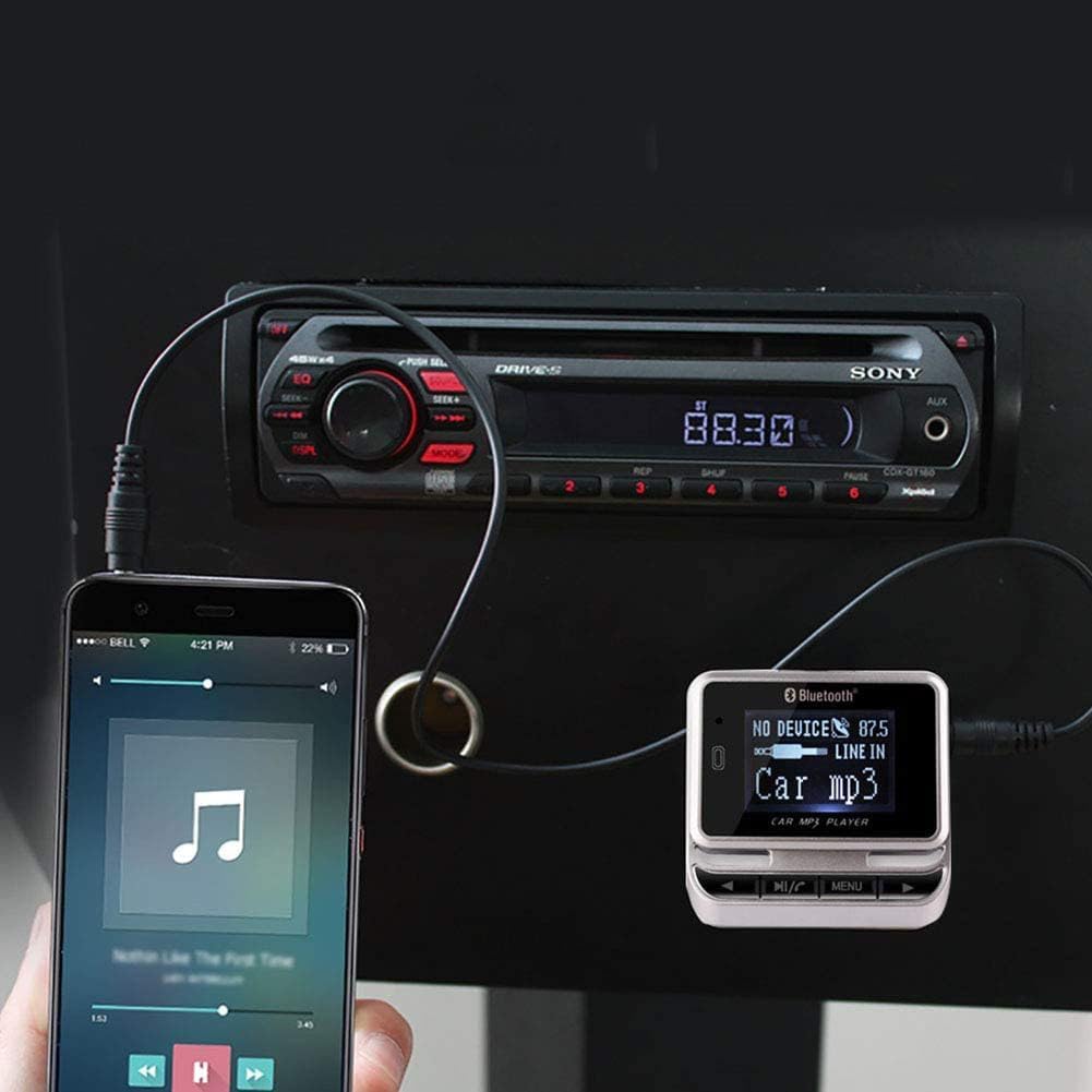 Bluetooth FM Transmitter for Car - Wireless MP3 Player with USB Charger & Hands-Free Calling for Road Trips