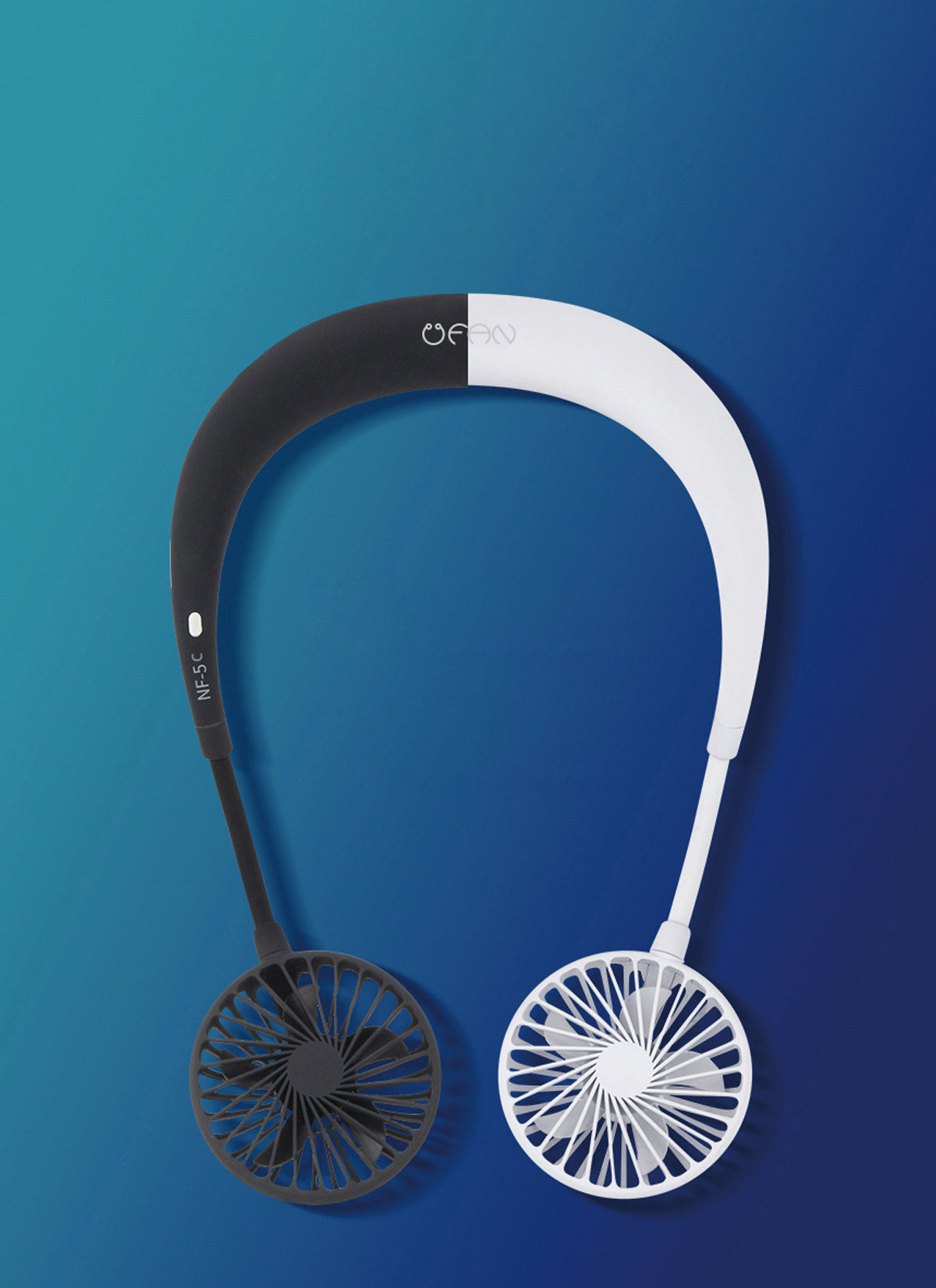 BLUEIDEE NF5C Wearable Neck Fan - Hands-Free Personal Cooling Fan for Outdoor, Travel, Gym & Office Use