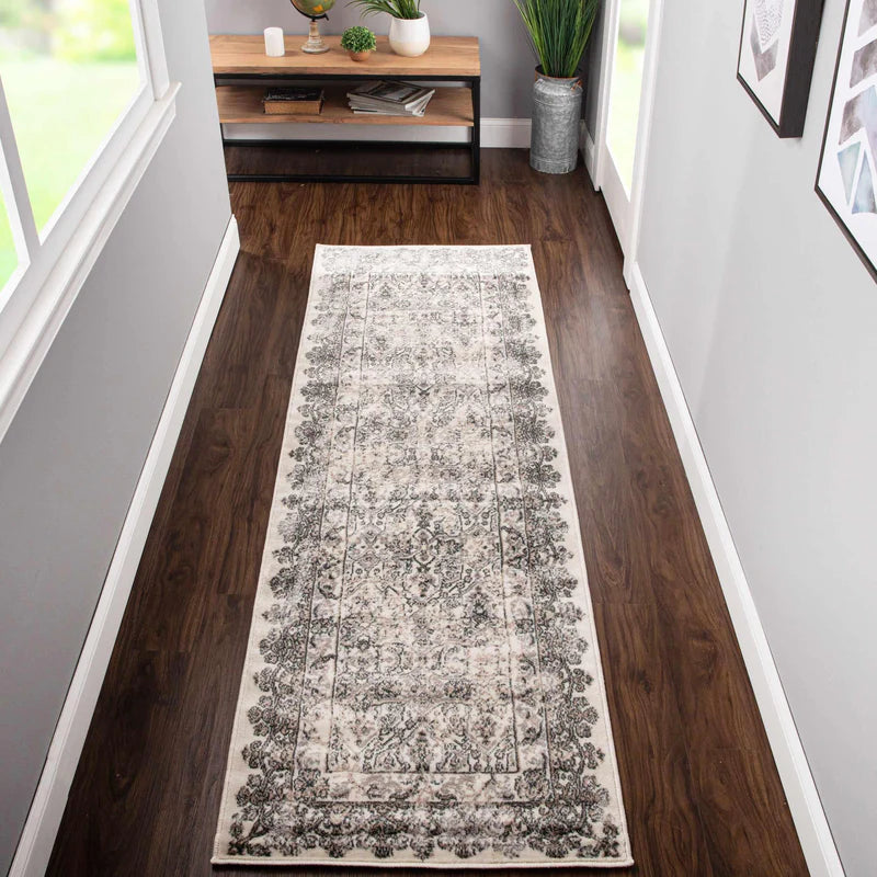 Myel Classic Medallion Indoor Area Rug - Non-Slip Traditional Persian Runner Carpet for Living Room, Bedroom, Hallway - Soft & Durable Home Decor