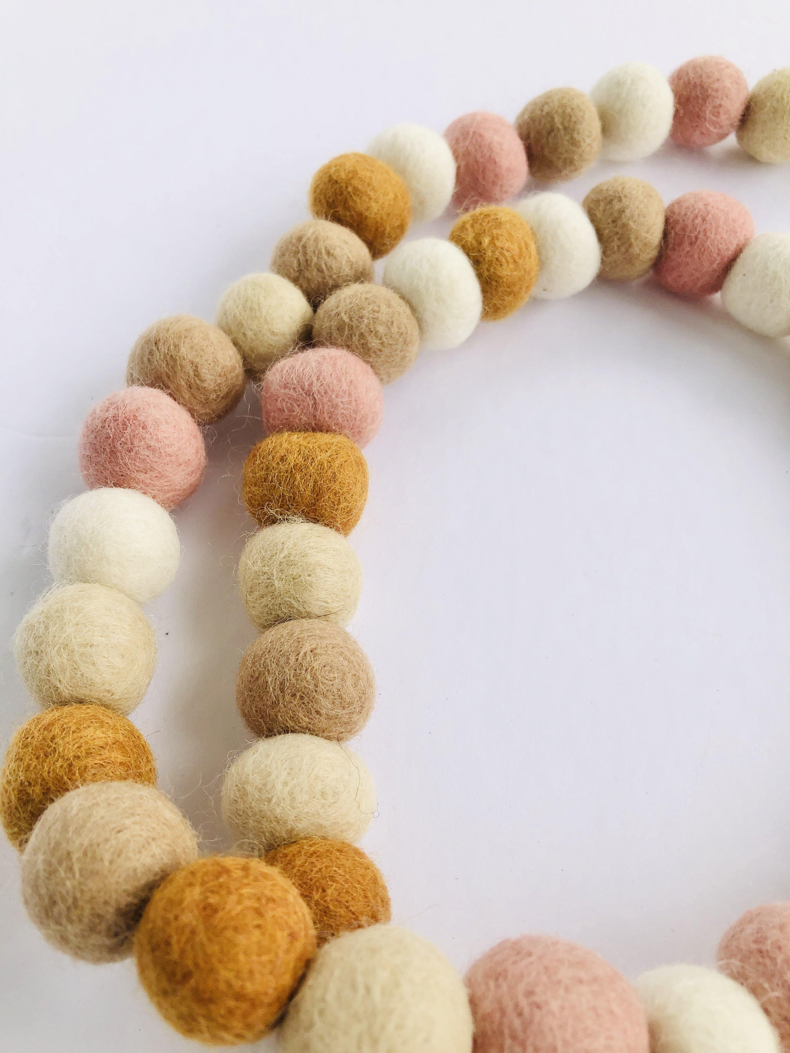 Sienna & Baby Pink Garland - Elegant Party Decor for Weddings, Baby Showers & Home Decorations