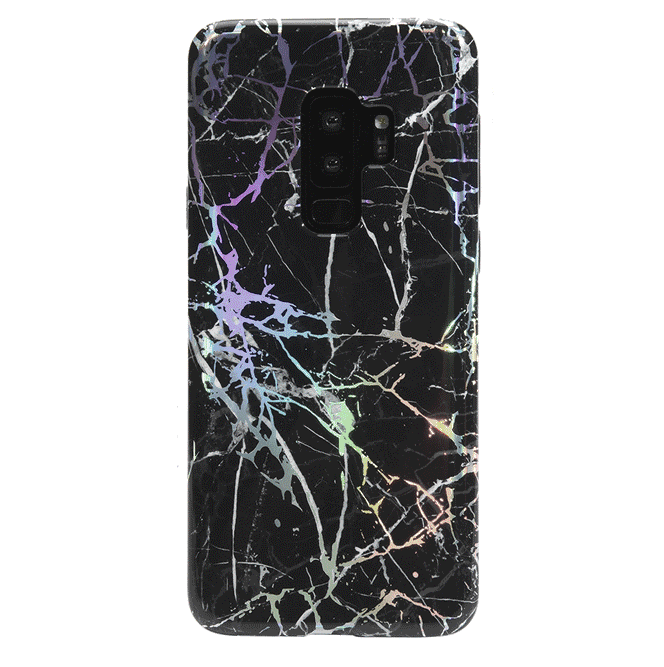 Holo Black Marble Samsung Galaxy Phone Case - Protective Slim Fit Cover for Galaxy S21/S22/S23 - Stylish & Durable for Everyday Use