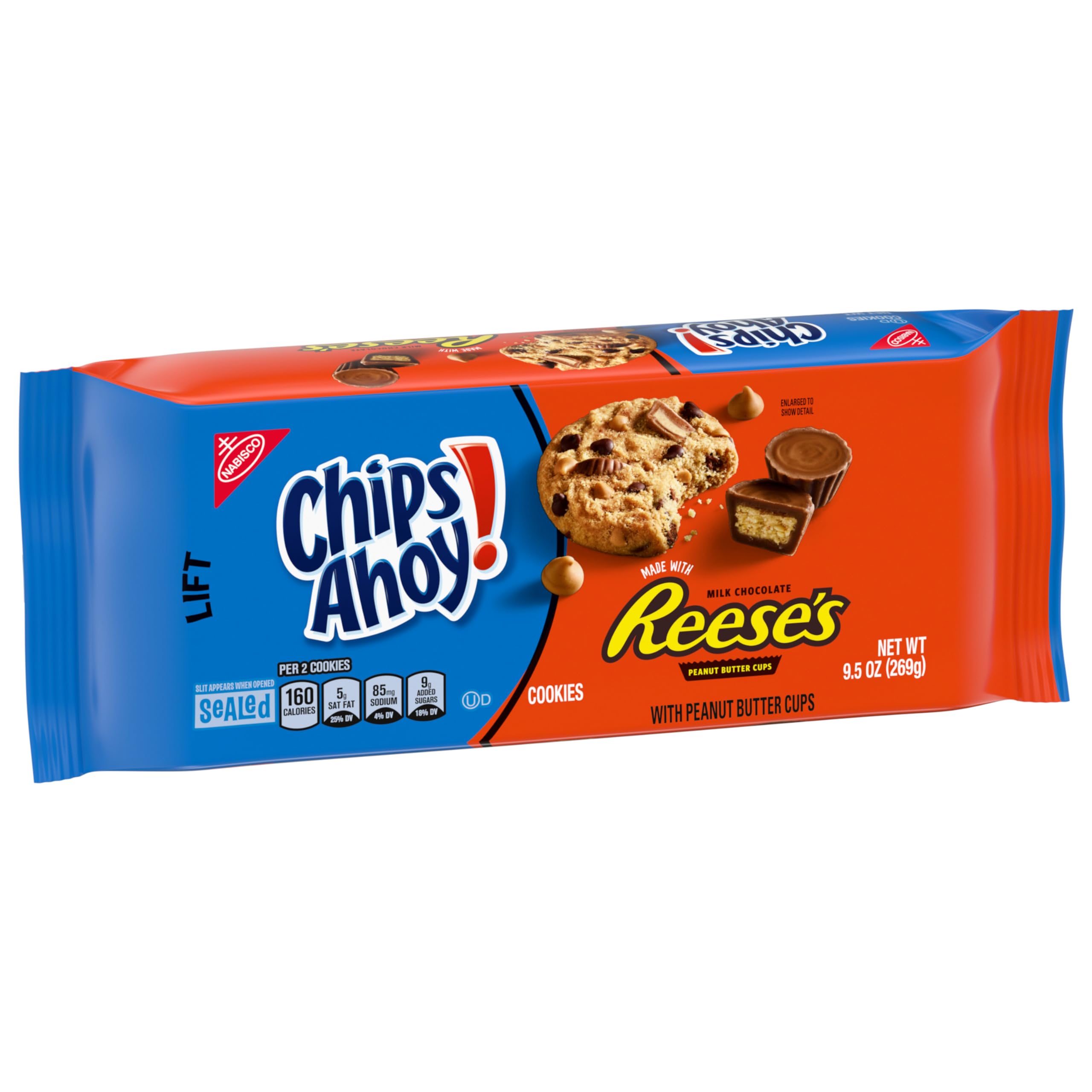 CHIPS AHOY! Reese’s Peanut Butter Cup Chocolate Chip Cookies - 12 Pack (9.5 oz Each) | Bulk Snacks for Office, School & Party Treats