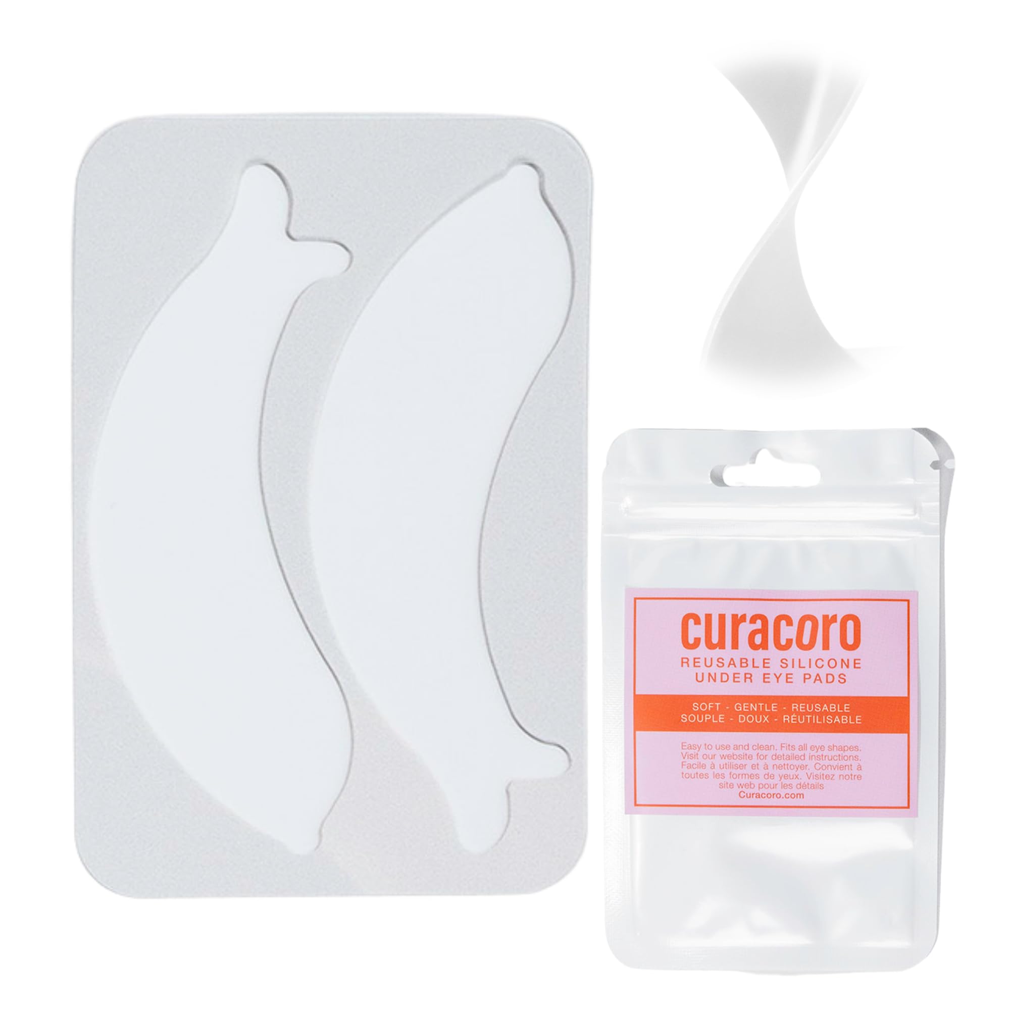 Reusable Silicone Under Eye Pads for Lash Lift & Eyelash Extensions | Soft Comfortable Eye Patches for Sensitive Skin | Perfect for Eyelash Perm, Lamination & Extension Removal (White, Style 4) | At-Home Salon & Professional Use