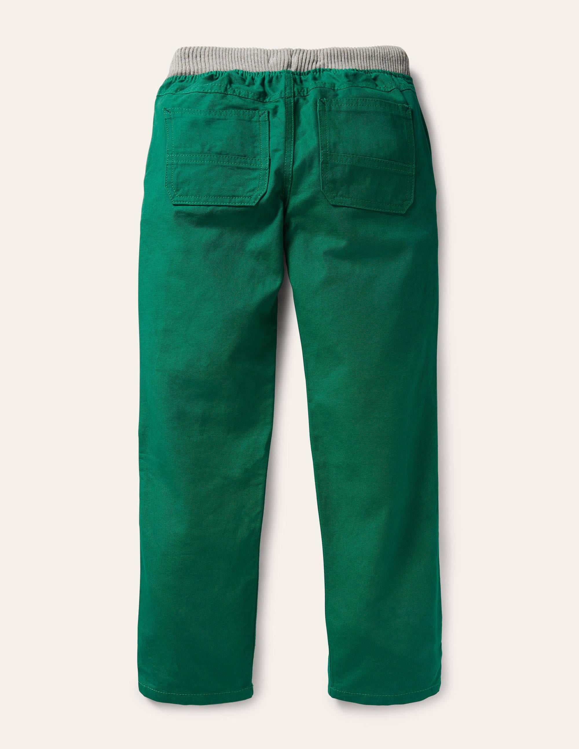 Forest Green Woodland Appliqué Pull-On Pants - Comfortable Stretch Waist Casual Trousers for Women | Perfect for Outdoor Adventures, Hiking & Everyday Wear