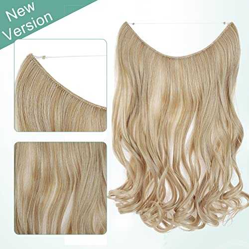 Premium Curly Synthetic Invisible Wire Hair Extensions - Seamless Clip-In Extensions for Volume & Length - Perfect for Parties, Weddings & Everyday Styling