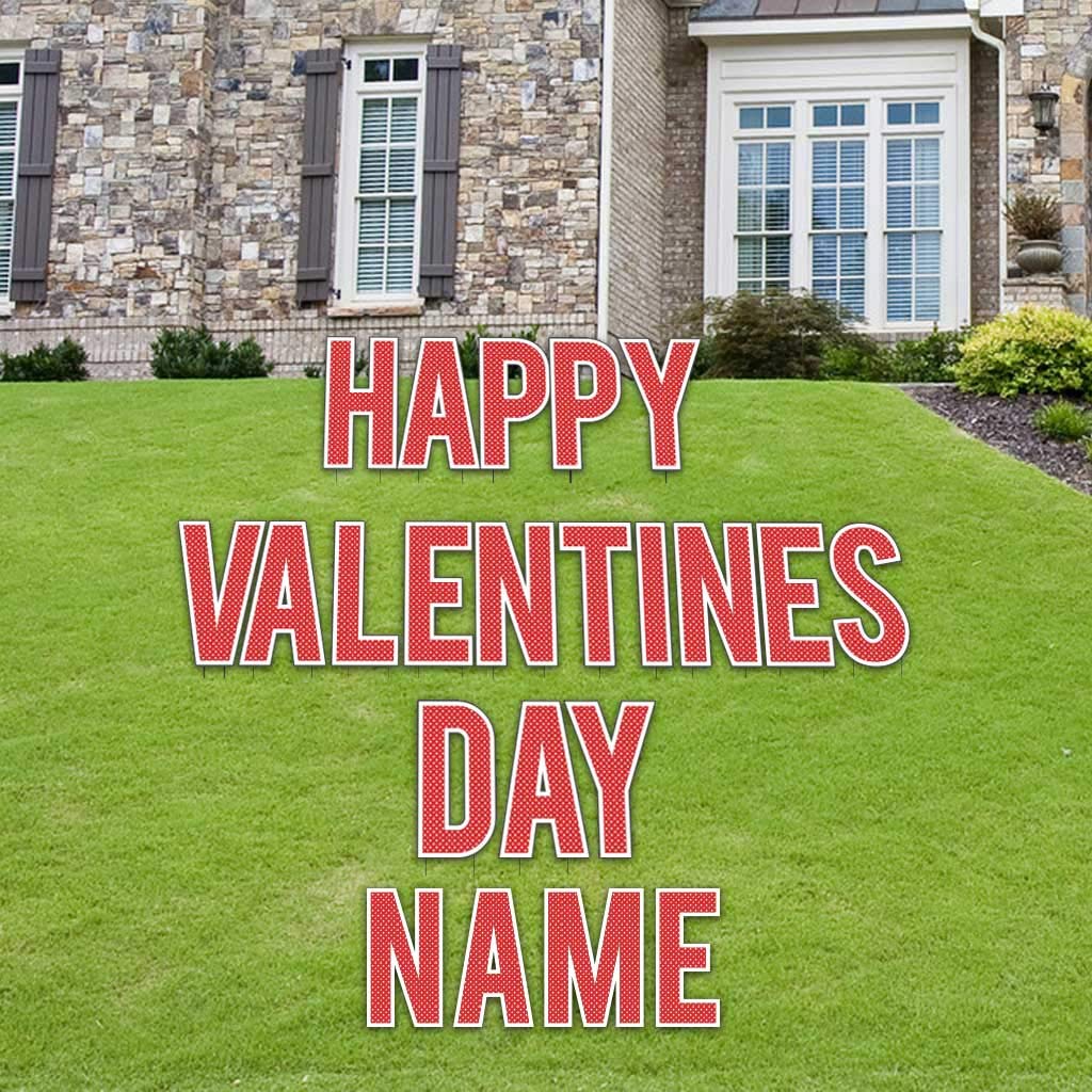 Custom Valentine's Day Yard Sign Decorations - Personalized Name Yard Letters with Stakes for Outdoor Home Decor | Perfect for Front Yard, Garden & Holiday Celebrations