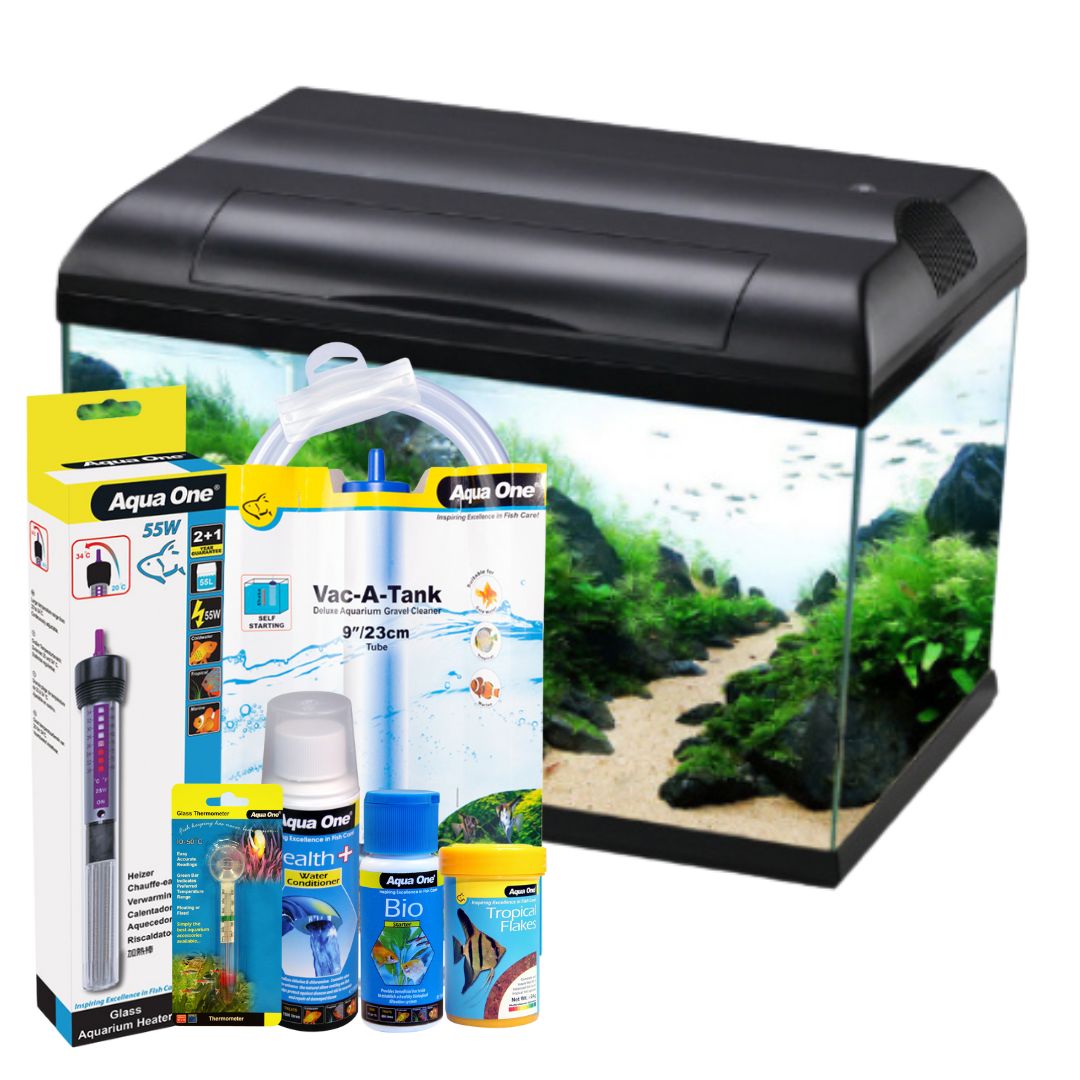 Ecostyle 47 Aquarium Bundle - 38 Litres (10 Gallons) Fish Tank Kit with LED Light & Filter - Perfect for Home, Office, or Classroom Aquascaping