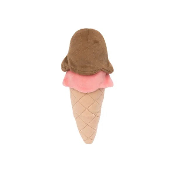 ZippyPaws NomNomz Squeaky Plush Ice Cream Dog Toy - Interactive Chew Toy with Crinkle Sound for Puppies & Small Dogs - Perfect for Fetch, Training & Cuddling Playtime