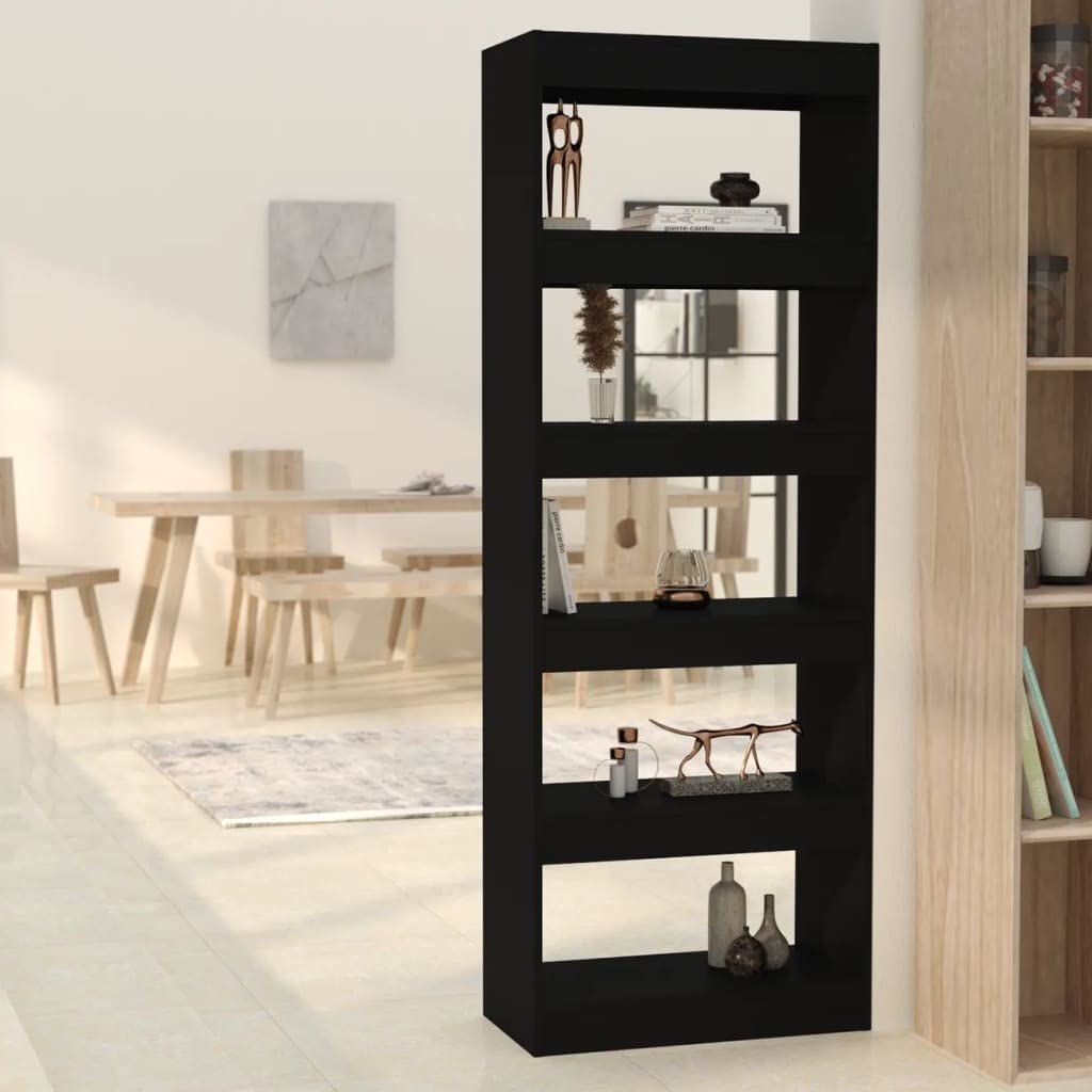Black Bookcase Room Divider - 23.6