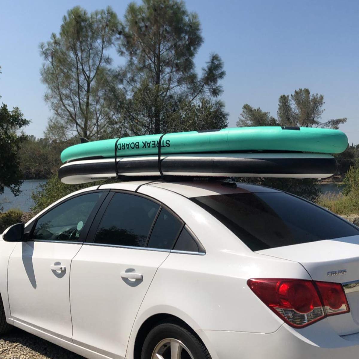 Universal Soft Roof Rack Pads with Single Wrap-Rax Straps & Storage Bag – 28