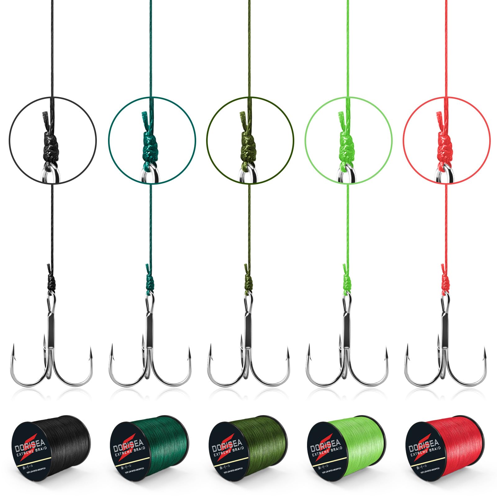 Extreme Braid 100% PE Moss Green Braided Fishing Line - 109 to 2187 Yards, 6-550LB Test, Super Strong Zero Stretch Fishing Wire - Perfect for Saltwater, Freshwater, and Deep Sea Fishing