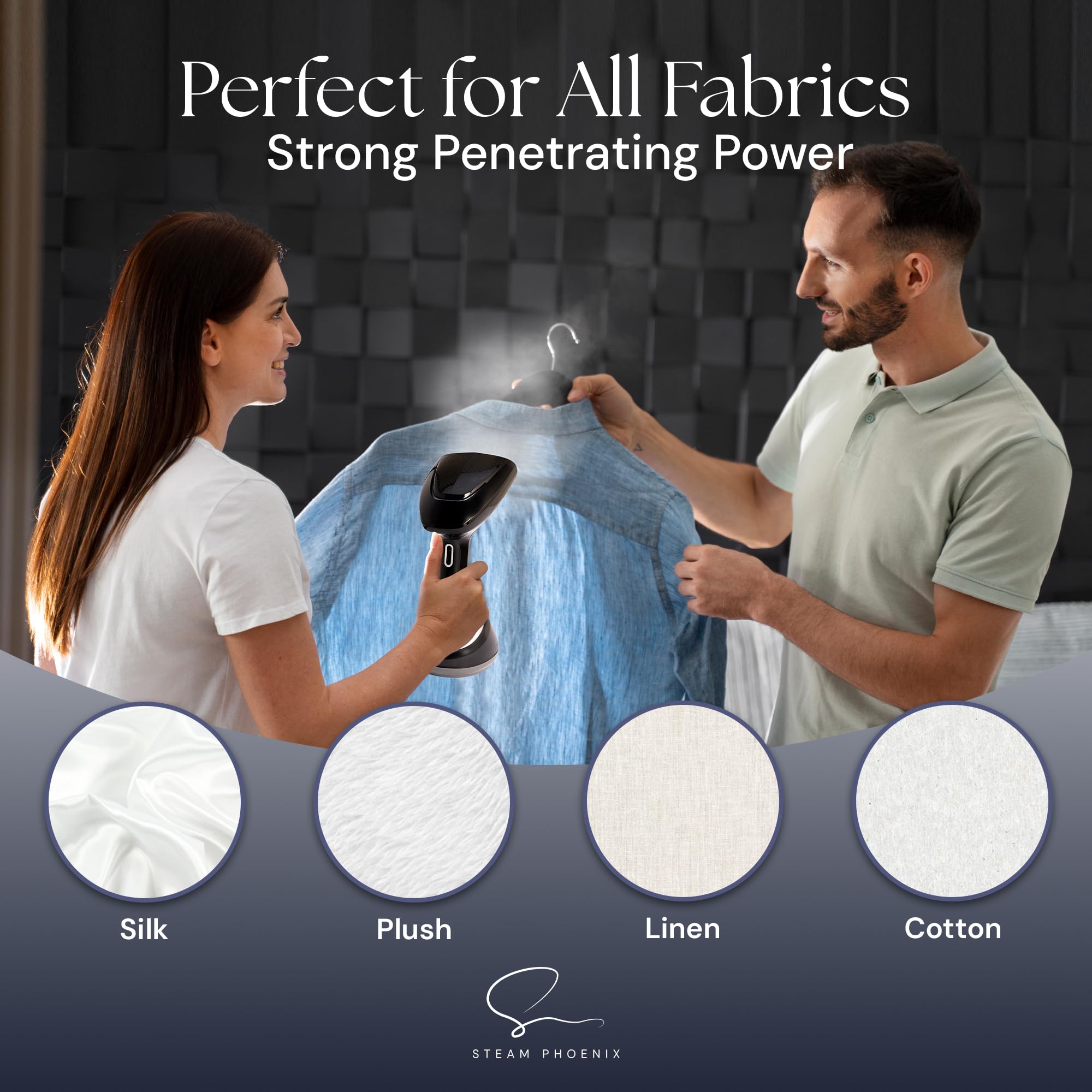 1200W Powerful Handheld Garment Steamer for Clothes - Portable Mini Travel Steamer & Iron All-in-One - Quick Wrinkle Remover for Shirts, Dresses, Suits & Fabrics - Perfect for Home, Office & Travel Use