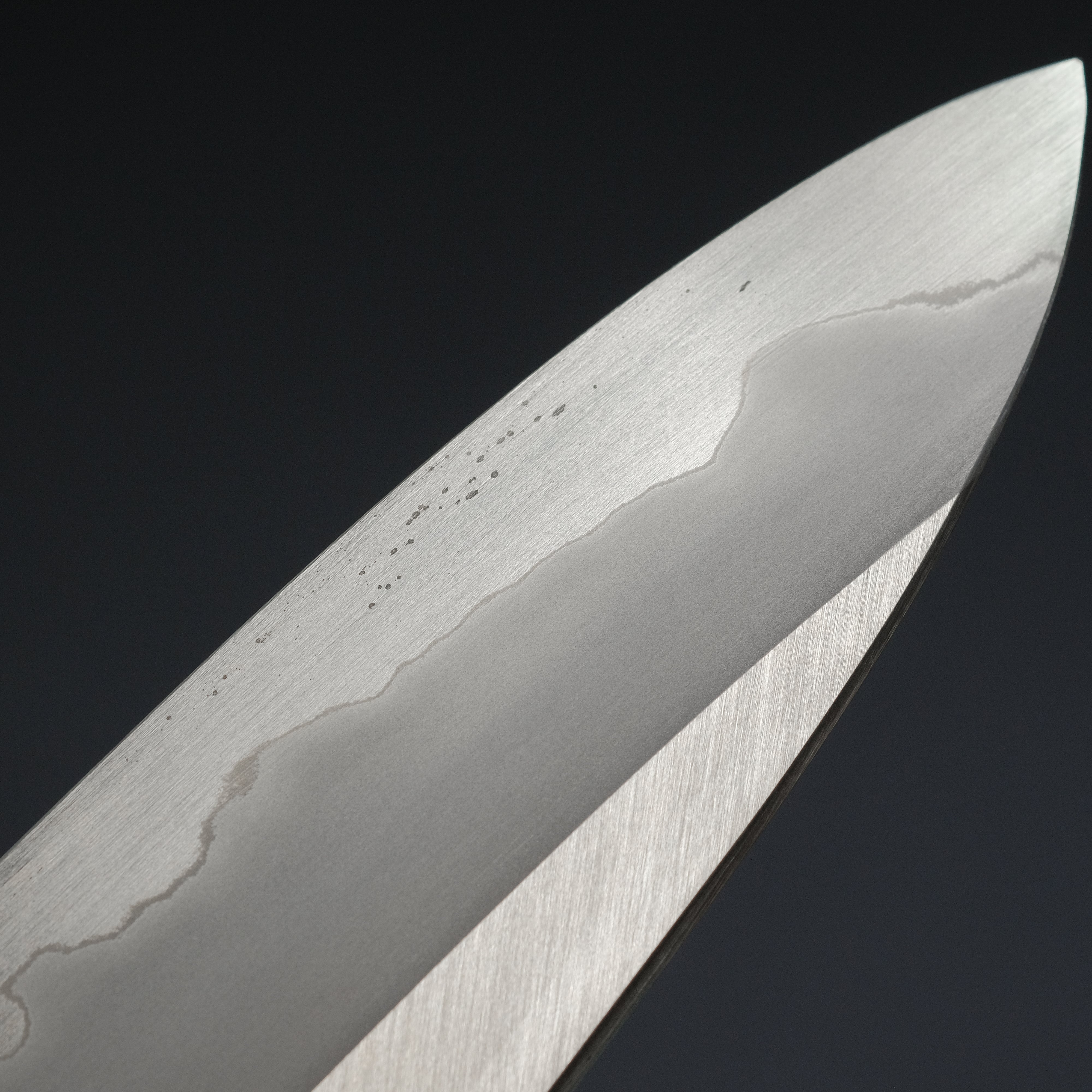 Hitohira Tanaka Kyuzo Blue #1 Stainless Clad Gyuto 210mm Japanese Chef Knife - Taihei Makassar Ebony Handle | Professional Kitchen Knife for Sushi, Meat Cutting & Food Preparation | Premium Discounted Chef's Knife