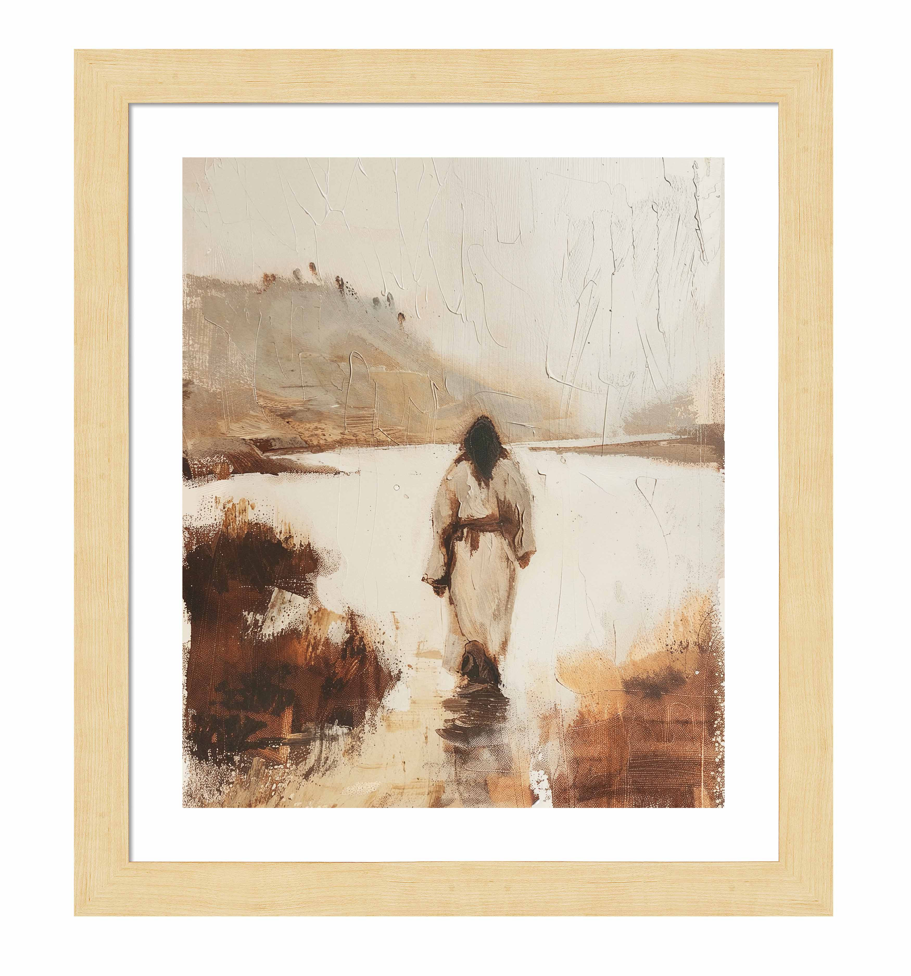 Christ In The Wilderness Wall Art - Religious Christian Home Decor Prints for Living Room, Bedroom & Office