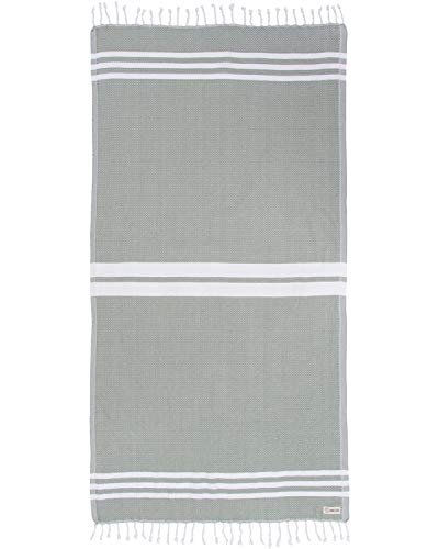 Premium Sand Cloud Large Turkish Beach Towel - Ultra Soft Peshtemal Cotton - Quick Dry & Lightweight for Beach, Pool, Yoga & Travel - Shark Tank Featured - Sage Green (USA) - Perfect for Picnics, Lounging & Spa Days